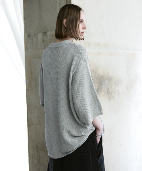 remer（リメール）の「ミックスツイストドライニットポロシャツ / mix twist dry knit polo shirt（ポロシャツ・メンズ・ライトグレー/ブラック/モカ・X-SMALL/LARGE/MEDIUM/SMALL）」の17枚目の写真