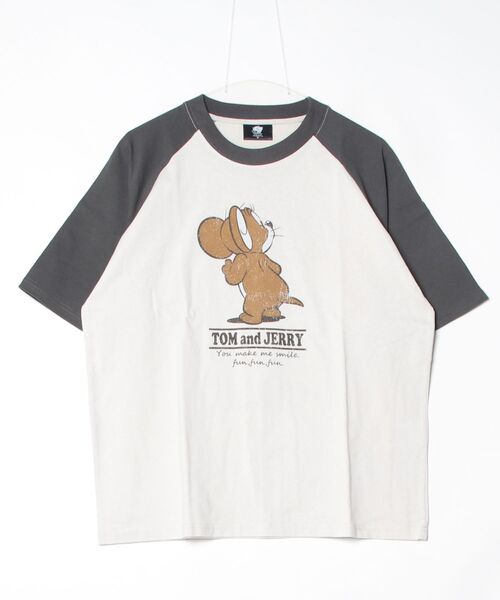 Tom&Jerry(トムアンドジェリー)の「【TOM&JERRY/トムとジェリー】USD加工プリント半袖Tシャツ/ バックプリントTシャツ/ユニセックス(Tシャツ/カットソー・メンズ・スミクロ/アイボリー/ネイビー/サーモンピンク・L/M/LL)」の9枚目の写真
