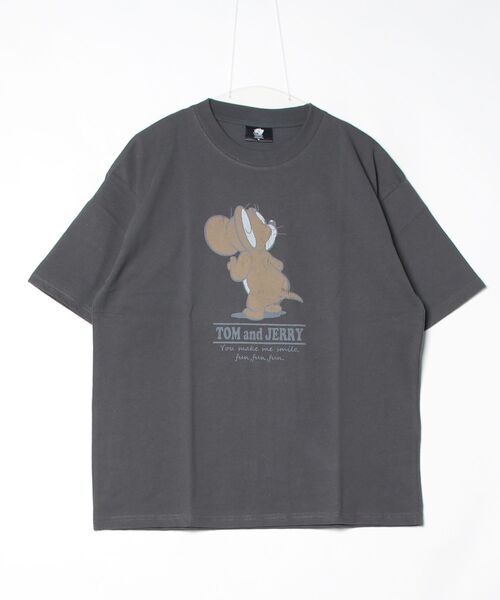 Tom&Jerry(トムアンドジェリー)の「【TOM&JERRY/トムとジェリー】USD加工プリント半袖Tシャツ/ バックプリントTシャツ/ユニセックス(Tシャツ/カットソー・メンズ・スミクロ/アイボリー/ネイビー/サーモンピンク・L/M/LL)」の10枚目の写真
