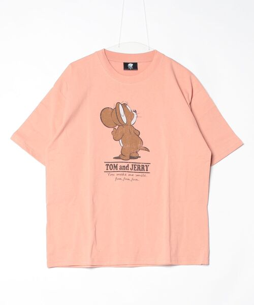 Tom&Jerry(トムアンドジェリー)の「【TOM&JERRY/トムとジェリー】USD加工プリント半袖Tシャツ/ バックプリントTシャツ/ユニセックス(Tシャツ/カットソー・メンズ・スミクロ/アイボリー/ネイビー/サーモンピンク・L/M/LL)」の12枚目の写真