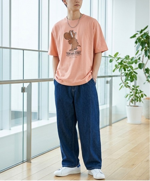 Tom&Jerry(トムアンドジェリー)の「【TOM&JERRY/トムとジェリー】USD加工プリント半袖Tシャツ/ バックプリントTシャツ/ユニセックス(Tシャツ/カットソー・メンズ・スミクロ/アイボリー/ネイビー/サーモンピンク・L/M/LL)」の15枚目の写真