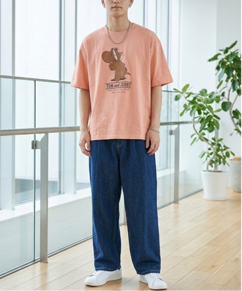 Tom&Jerry(トムアンドジェリー)の「【TOM&JERRY/トムとジェリー】USD加工プリント半袖Tシャツ/ バックプリントTシャツ/ユニセックス(Tシャツ/カットソー・メンズ・スミクロ/アイボリー/ネイビー/サーモンピンク・L/M/LL)」の16枚目の写真