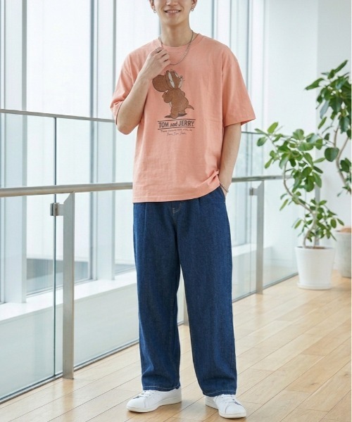 Tom&Jerry(トムアンドジェリー)の「【TOM&JERRY/トムとジェリー】USD加工プリント半袖Tシャツ/ バックプリントTシャツ/ユニセックス(Tシャツ/カットソー・メンズ・スミクロ/アイボリー/ネイビー/サーモンピンク・L/M/LL)」の17枚目の写真
