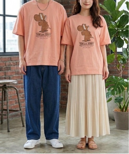 Tom&Jerry(トムアンドジェリー)の「【TOM&JERRY/トムとジェリー】USD加工プリント半袖Tシャツ/ バックプリントTシャツ/ユニセックス(Tシャツ/カットソー・メンズ・スミクロ/アイボリー/ネイビー/サーモンピンク・L/M/LL)」の21枚目の写真