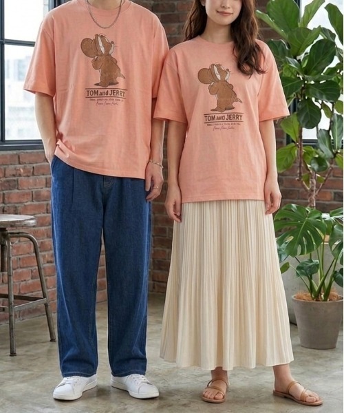 Tom&Jerry(トムアンドジェリー)の「【TOM&JERRY/トムとジェリー】USD加工プリント半袖Tシャツ/ バックプリントTシャツ/ユニセックス(Tシャツ/カットソー・メンズ・スミクロ/アイボリー/ネイビー/サーモンピンク・L/M/LL)」の22枚目の写真