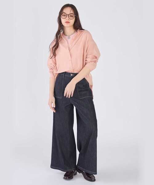 To b. by agnes b.（トゥービーバイアニエスベー）の「コットン ロングスリーブ ボーイズシャツ（シャツ/ブラウス・レディース・ピンク・40/38/36）」の7枚目の写真