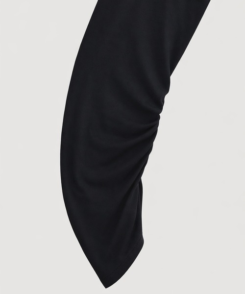 kiehtova(キエトヴァ)の「【kiehtova】AIRY DRAPE SHEER TOPS/エアリードレープシアートップス KTWR62(Tシャツ/カットソー・レディース・ブラック/ホワイト/ベージュ・FREE)」の7枚目の写真