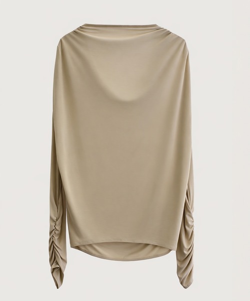 kiehtova(キエトヴァ)の「【kiehtova】AIRY DRAPE SHEER TOPS/エアリードレープシアートップス KTWR62(Tシャツ/カットソー・レディース・ブラック/ホワイト/ベージュ・FREE)」の18枚目の写真