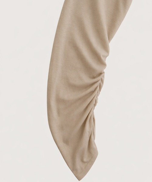 kiehtova(キエトヴァ)の「【kiehtova】AIRY DRAPE SHEER TOPS/エアリードレープシアートップス KTWR62(Tシャツ/カットソー・レディース・ブラック/ホワイト/ベージュ・FREE)」の20枚目の写真