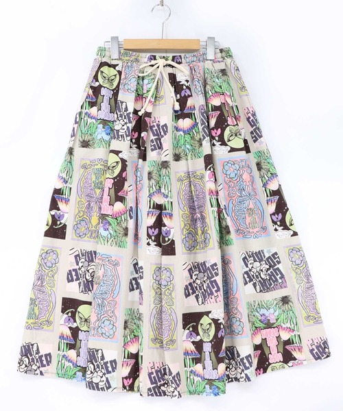 ScoLar（スカラー）の「161641：蝶々とキノコのコラージュ柄スカート（スカート・レディース・アイボリー/パープル・M）」の15枚目の写真