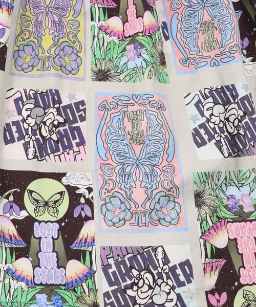 ScoLar（スカラー）の「161641：蝶々とキノコのコラージュ柄スカート（スカート・レディース・アイボリー/パープル・M）」の16枚目の写真