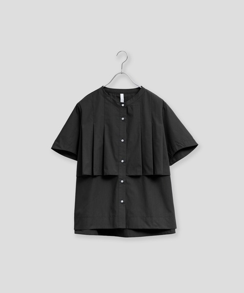 Kelen(ケレン)の「「KELEN / ケレン」フラップタックデザイン ポリエステルコットンブラウス(シャツ/ブラウス・レディース・ライトグレー/ブラック/オフホワイト/サックスブルー・M/S)」の3枚目の写真
