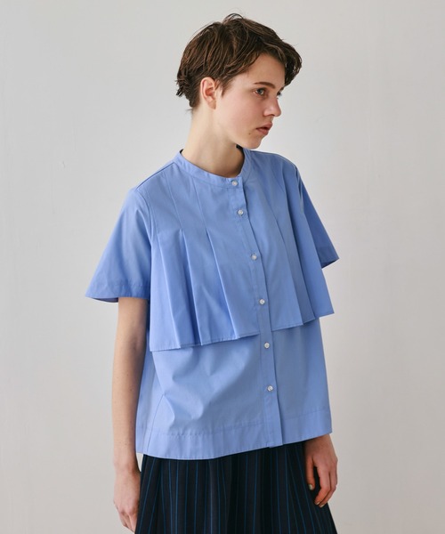 Kelen(ケレン)の「「KELEN / ケレン」フラップタックデザイン ポリエステルコットンブラウス(シャツ/ブラウス・レディース・ライトグレー/ブラック/オフホワイト/サックスブルー・M/S)」の6枚目の写真