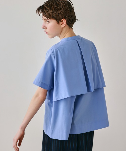 Kelen(ケレン)の「「KELEN / ケレン」フラップタックデザイン ポリエステルコットンブラウス(シャツ/ブラウス・レディース・ライトグレー/ブラック/オフホワイト/サックスブルー・M/S)」の10枚目の写真