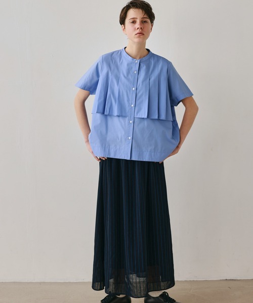 Kelen(ケレン)の「「KELEN / ケレン」フラップタックデザイン ポリエステルコットンブラウス(シャツ/ブラウス・レディース・ライトグレー/ブラック/オフホワイト/サックスブルー・M/S)」の11枚目の写真