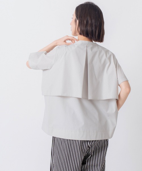 Kelen(ケレン)の「「KELEN / ケレン」フラップタックデザイン ポリエステルコットンブラウス(シャツ/ブラウス・レディース・ライトグレー/ブラック/オフホワイト/サックスブルー・M/S)」の15枚目の写真
