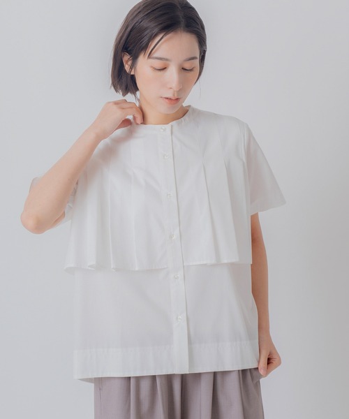 Kelen(ケレン)の「「KELEN / ケレン」フラップタックデザイン ポリエステルコットンブラウス(シャツ/ブラウス・レディース・ライトグレー/ブラック/オフホワイト/サックスブルー・M/S)」の19枚目の写真