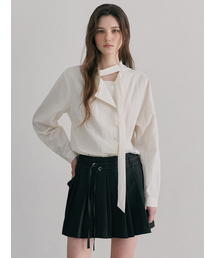 Unbalanced Tie Blouse, Cream