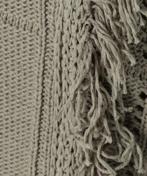 Another Edition（アナザーエディション）の「フリンジアイレットニット/AEBC C/フリンジアイレットニットＰＯ◆（ニット/セーター・レディース・オフホワイト/オリーブ・FREE）」の11枚目の写真