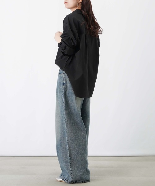 LUCA/LADY LUCK LUCA（ルカ/レディラックルカ）の「LC/LLL ポリエステルブロード丈2WAYシャツ（シャツ/ブラウス・レディース・ブラック/オフホワイト・FREE）」の11枚目の写真