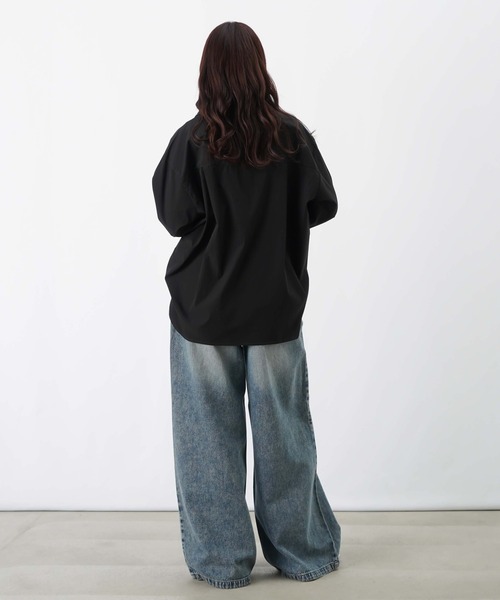 LUCA/LADY LUCK LUCA（ルカ/レディラックルカ）の「LC/LLL ポリエステルブロード丈2WAYシャツ（シャツ/ブラウス・レディース・ブラック/オフホワイト・FREE）」の12枚目の写真