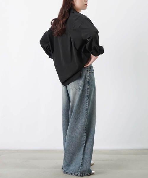 LUCA/LADY LUCK LUCA（ルカ/レディラックルカ）の「LC/LLL ポリエステルブロード丈2WAYシャツ（シャツ/ブラウス・レディース・ブラック/オフホワイト・FREE）」の13枚目の写真