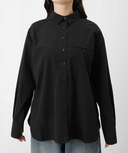 LUCA/LADY LUCK LUCA（ルカ/レディラックルカ）の「LC/LLL ポリエステルブロード丈2WAYシャツ（シャツ/ブラウス・レディース・ブラック/オフホワイト・FREE）」の14枚目の写真