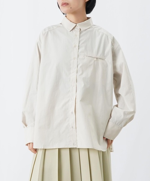 LUCA/LADY LUCK LUCA（ルカ/レディラックルカ）の「LC/LLL ポリエステルブロード丈2WAYシャツ（シャツ/ブラウス・レディース・ブラック/オフホワイト・FREE）」の3枚目の写真