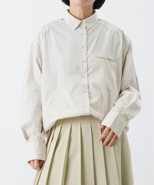 LUCA/LADY LUCK LUCA（ルカ/レディラックルカ）の「LC/LLL ポリエステルブロード丈2WAYシャツ（シャツ/ブラウス・レディース・ブラック/オフホワイト・FREE）」の7枚目の写真