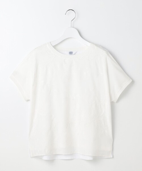 J.PRESS(ジェイプレス)の「【一枚で着映え】シアーエンブロイダリー カットソー(Tシャツ/カットソー・レディース・グレー系/ライトグリーン系/ホワイト系/ベージュ系・MEDIUM/LARGE)」の17枚目の写真