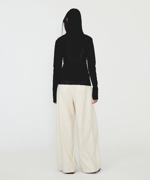 DIAGONAL(ダイアゴナル)の「BUSTIER RIBBED ZIP UP (black)(Tシャツ/カットソー・レディース・その他・FREE)」の7枚目の写真