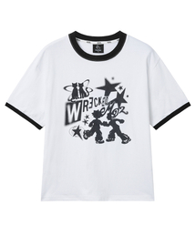 ウィキッドグラフィックリンガーTシャツホワイト