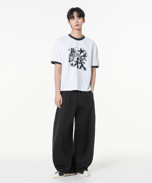 MOZMOZ(モズモズ)の「ウィキッドグラフィックリンガーTシャツホワイト(Tシャツ/カットソー・レディース・その他・3/2/1)」の3枚目の写真