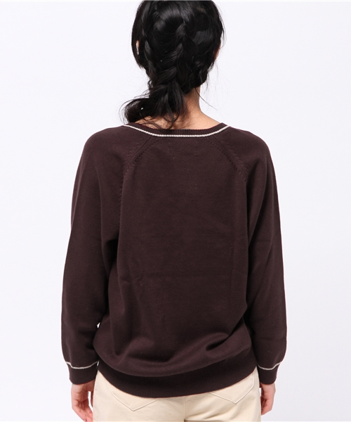 OUTLET（アウトレット）の「【Omekashi】ナンバリングVセーター（ニット/セーター・レディース・ブラウン/キャメル/パープル・FREE）」の11枚目の写真