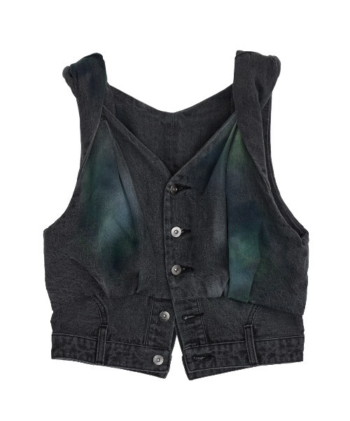 Ameri(アメリ)の「TWIST SHOULDER PAINT DENIM TOP(タンクトップ・レディース・アイボリー/ブラック・MEDIUM/SMALL)」の15枚目の写真