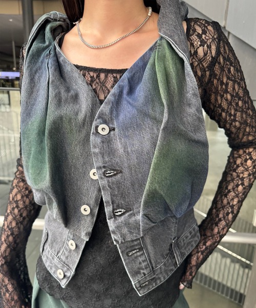 その他 AMERI top TWIST SHOULDER PAINT DENIM TOP（タンクトップ）｜Ameri（アメリ）の