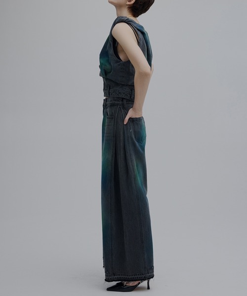 TWIST SHOULDER PAINT DENIM TOP（タンクトップ）｜Ameri（アメリ）の