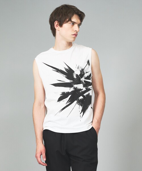 5351 POUR LES HOMMES(ゴーサンゴーイチプールオム)の「ジップ ノースリーブTシャツ(Tシャツ/カットソー・メンズ・ブラック/ホワイト・44/46/48/50)」の2枚目の写真