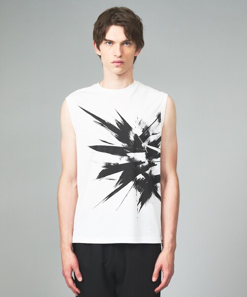 5351 POUR LES HOMMES(ゴーサンゴーイチプールオム)の「ジップ ノースリーブTシャツ(Tシャツ/カットソー・メンズ・ブラック/ホワイト・44/46/48/50)」の4枚目の写真