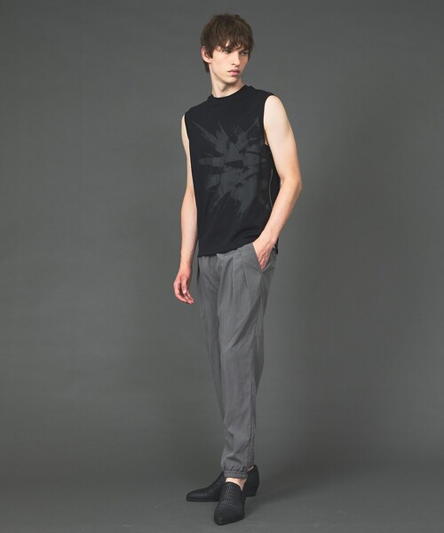 5351 POUR LES HOMMES(ゴーサンゴーイチプールオム)の「ジップ ノースリーブTシャツ(Tシャツ/カットソー・メンズ・ブラック/ホワイト・44/46/48/50)」の21枚目の写真