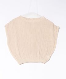 boxy back button pleats tops /ボクシーバックボタンプリーツトップス