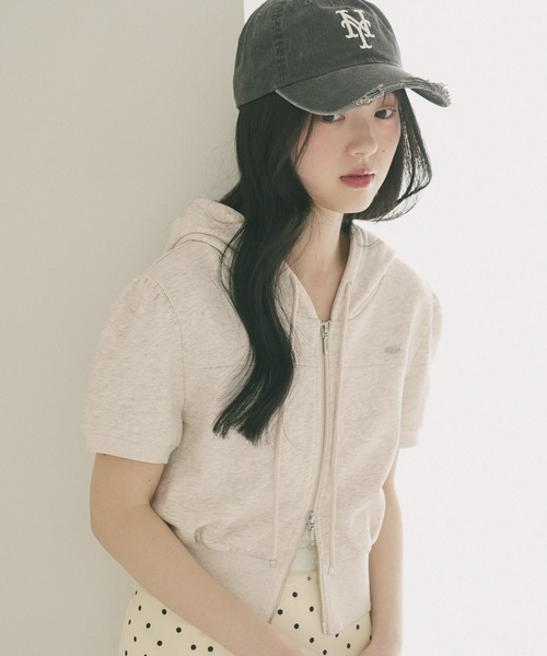 Heather(ヘザー)の「UV裏毛フーディ(半袖) 678642(パーカー・レディース・ピンク/オートミール/ブルー/グレー系/ホワイト系その他・FREE)」の3枚目の写真