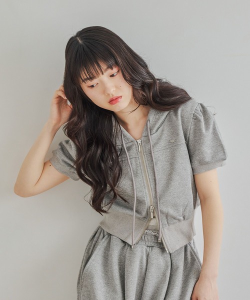 Heather(ヘザー)の「UV裏毛フーディ(半袖) 678642(パーカー・レディース・ピンク/オートミール/ブルー/グレー系/ホワイト系その他・FREE)」の7枚目の写真