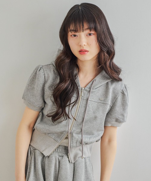 Heather(ヘザー)の「UV裏毛フーディ(半袖) 678642(パーカー・レディース・ピンク/オートミール/ブルー/グレー系/ホワイト系その他・FREE)」の10枚目の写真