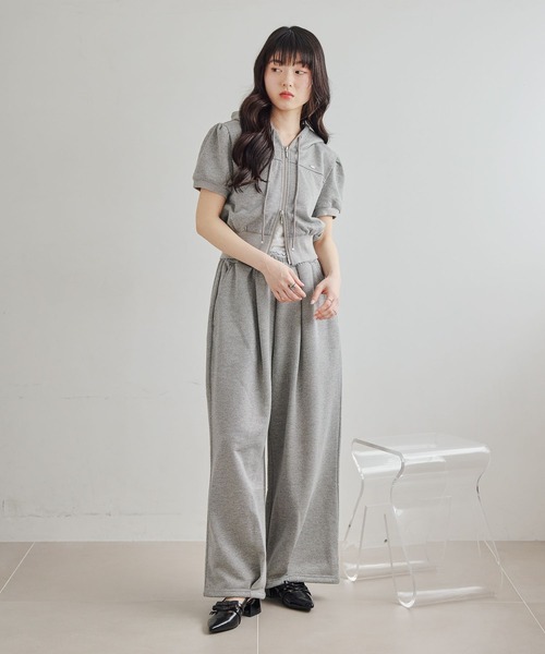Heather(ヘザー)の「UV裏毛フーディ(半袖) 678642(パーカー・レディース・ピンク/オートミール/ブルー/グレー系/ホワイト系その他・FREE)」の12枚目の写真