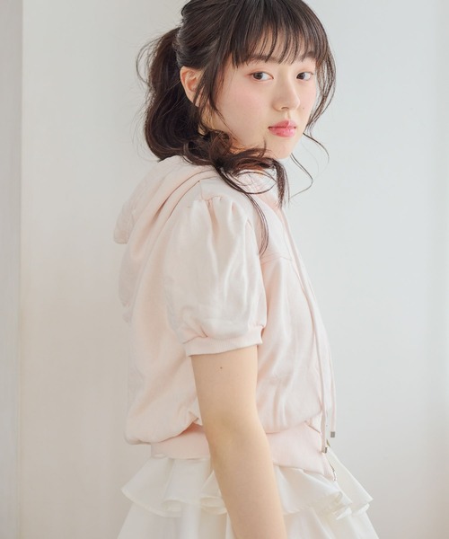 Heather(ヘザー)の「UV裏毛フーディ(半袖) 678642(パーカー・レディース・ピンク/オートミール/ブルー/グレー系/ホワイト系その他・FREE)」の21枚目の写真