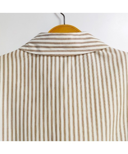 ReRe(リリ)の「ポケット風デザインストライプシャツ(シャツ/ブラウス・レディース・ベージュ・MEDIUM/LARGE/X-LARGE)」の11枚目の写真