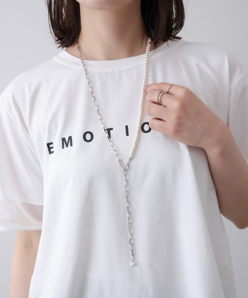 Bou Jeloud(ブージュルード)の「ハーフパールチェーンネックレス(ネックレス・レディース・シルバー/ゴールド・ONESIZE)」の17枚目の写真