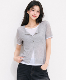 レディーススラブレイヤード半袖Tシャツ-FBRG5865D0B