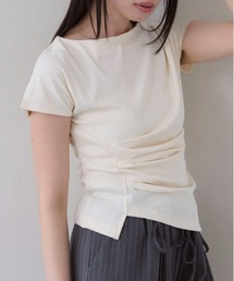 SOYEN | コンパクトアシンメトリータックサイドギャザーTシャツ(Tシャツ/カットソー)